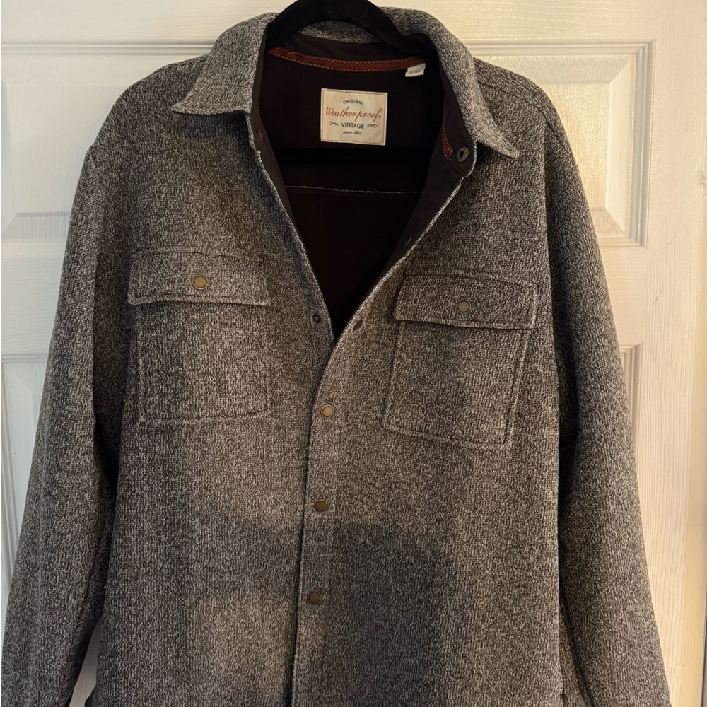 Weatherproof Men’s Gray Button-Up Shirt Jacket